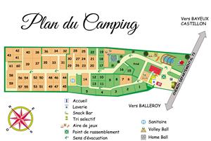Map campsite Bayeux